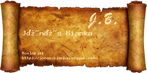 Jónás Bianka névjegykártya