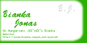 bianka jonas business card